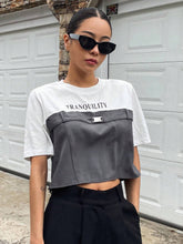 Letter Graphic Two Tone Crop Tee